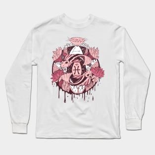 Pink and White Mystic Pisces Motion Long Sleeve T-Shirt